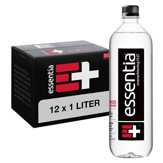 Essentia Bottled Water, 1 Liter, 12-Pack