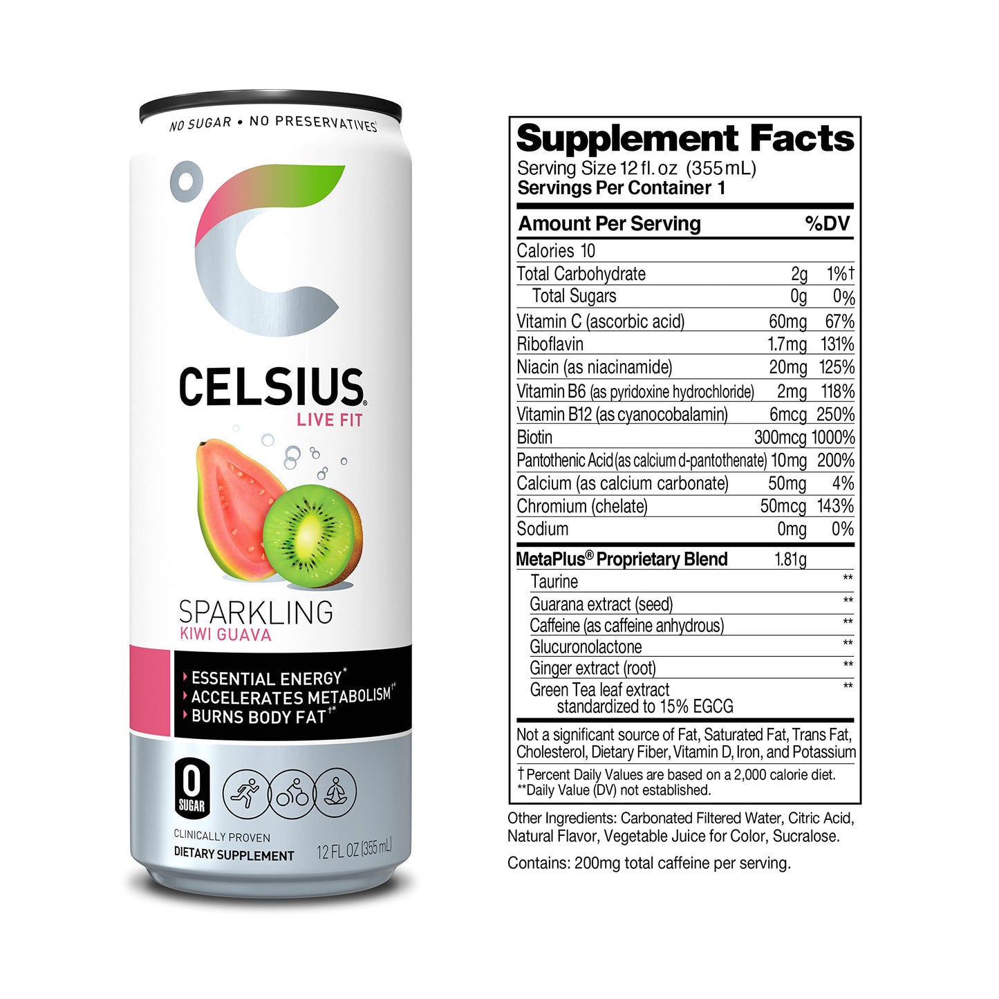 CELSIUS 12/12OZ SPARKLING KIWI GUAVA