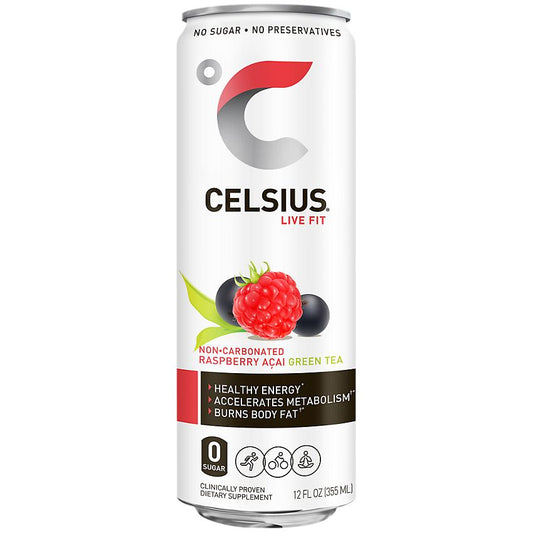 CELSIUS 12/12OZ NON-CARB RASPBERRY ACAI