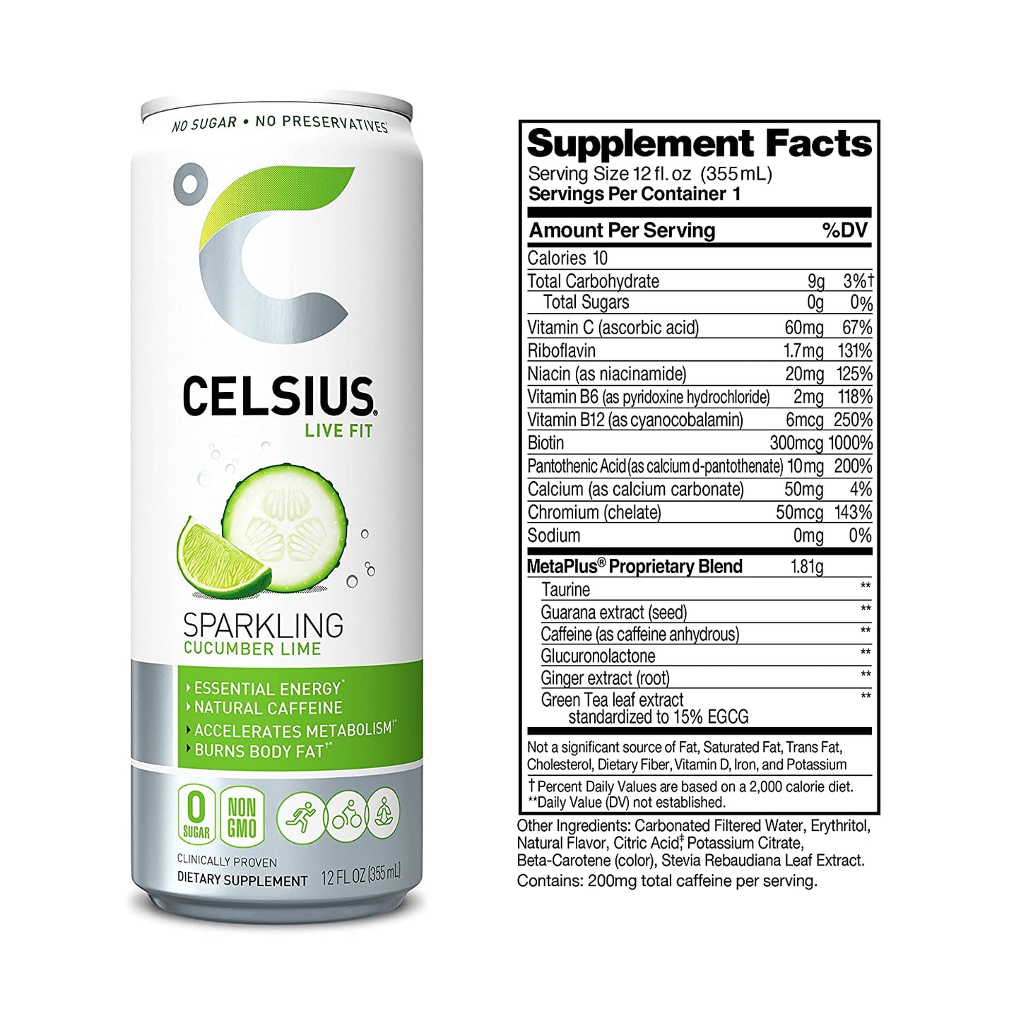 CELSIUS 12/12OZ SPARKLING CUCUMBER LIME