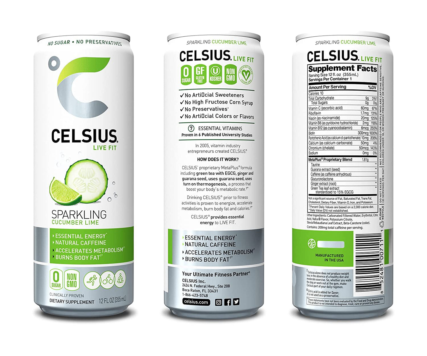 CELSIUS 12/12OZ SPARKLING CUCUMBER LIME