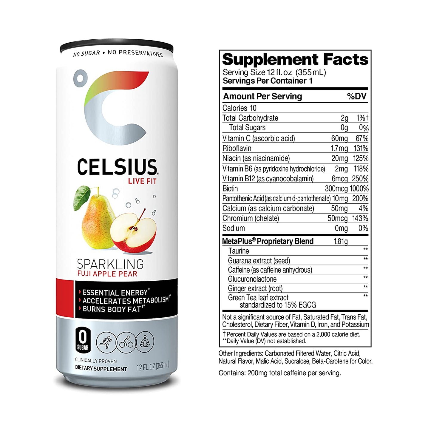 CELSIUS 12/12OZ SPARKLING FUJI APPLE PEAR