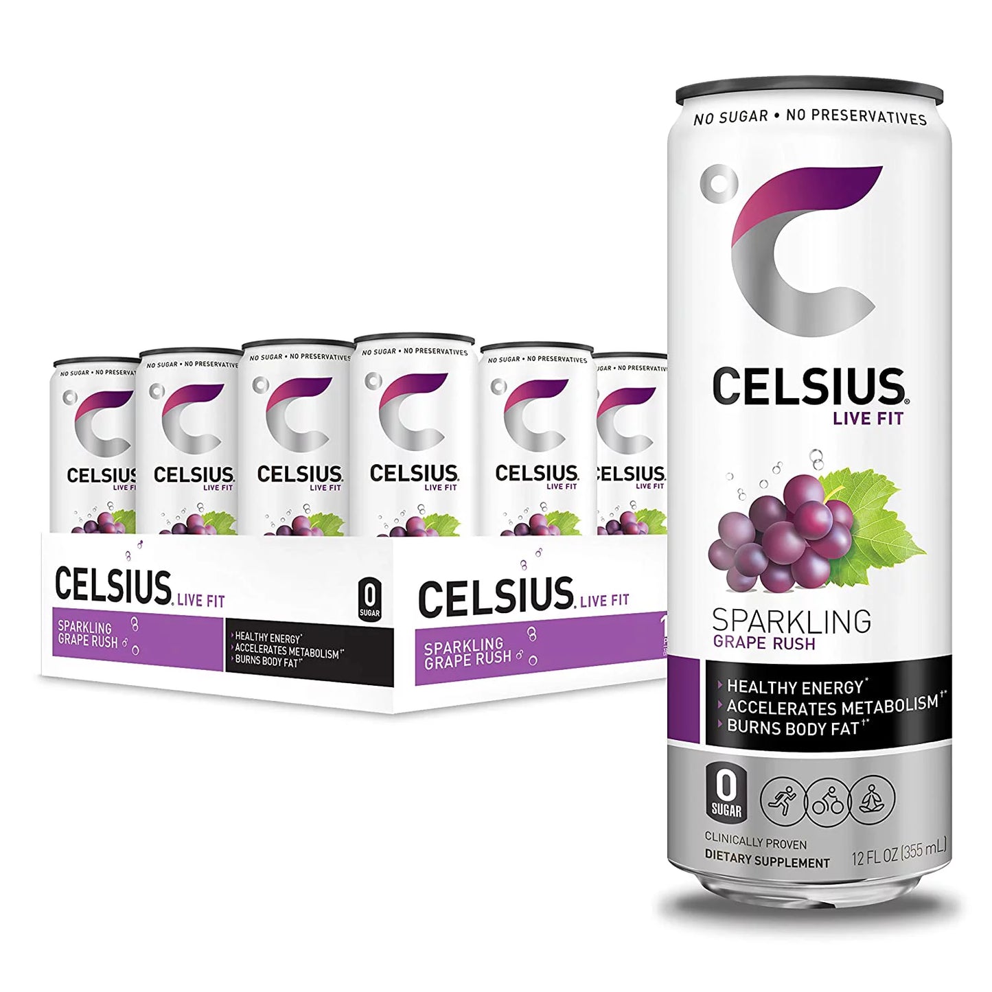 CELSIUS 12/12OZ SPARKLING GRAPE RUSH