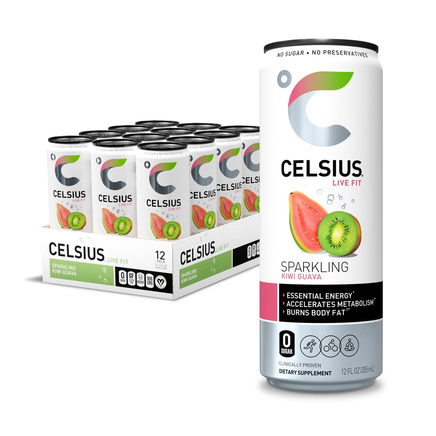 CELSIUS 12/12OZ SPARKLING KIWI GUAVA