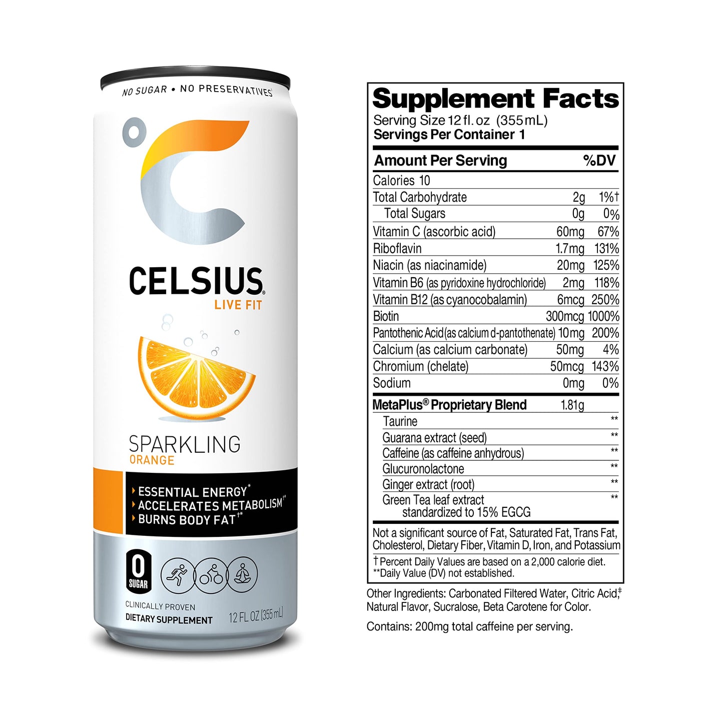 CELSIUS 12/12OZ SPARKLING ORANGE