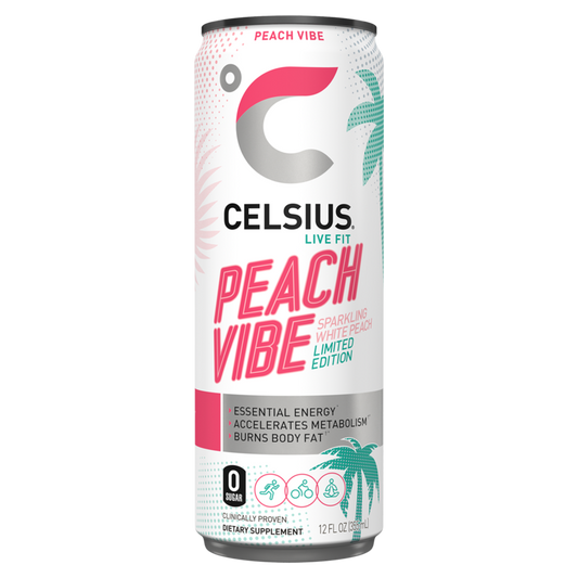 CELSIUS 12/12OZ SPARKLING PEACH VIBE