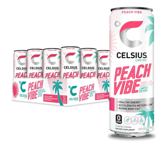 CELSIUS 12/12OZ SPARKLING PEACH VIBE