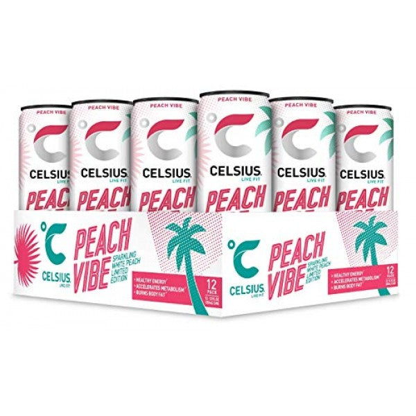 CELSIUS 12/12OZ SPARKLING PEACH VIBE