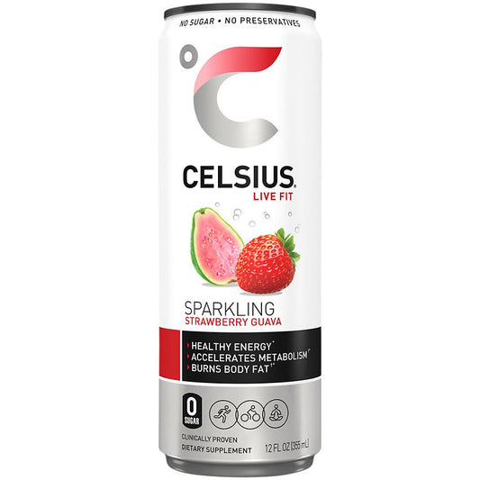 CELSIUS 12/12OZ SPARKLING STRAW GUAVA