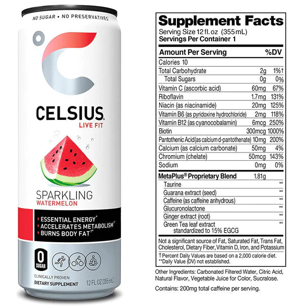 CELSIUS 12/12OZ SPARKLING WATERMELON